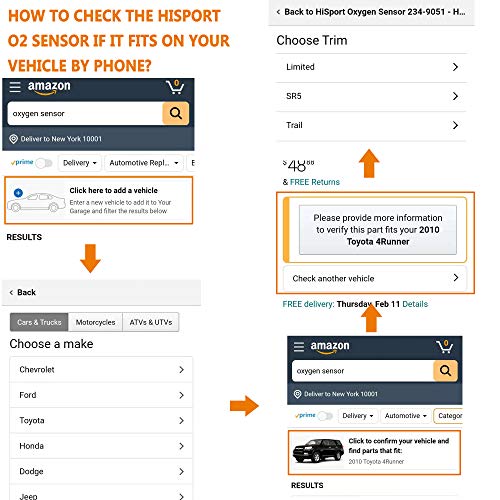 Hisport Wideband Oxygen Sensor 250-25049 Replacement - 5-Wire Direct Fit, Heated O2 Sensor Upstream Located, Replaces 25025049 1 Pack #TOP3