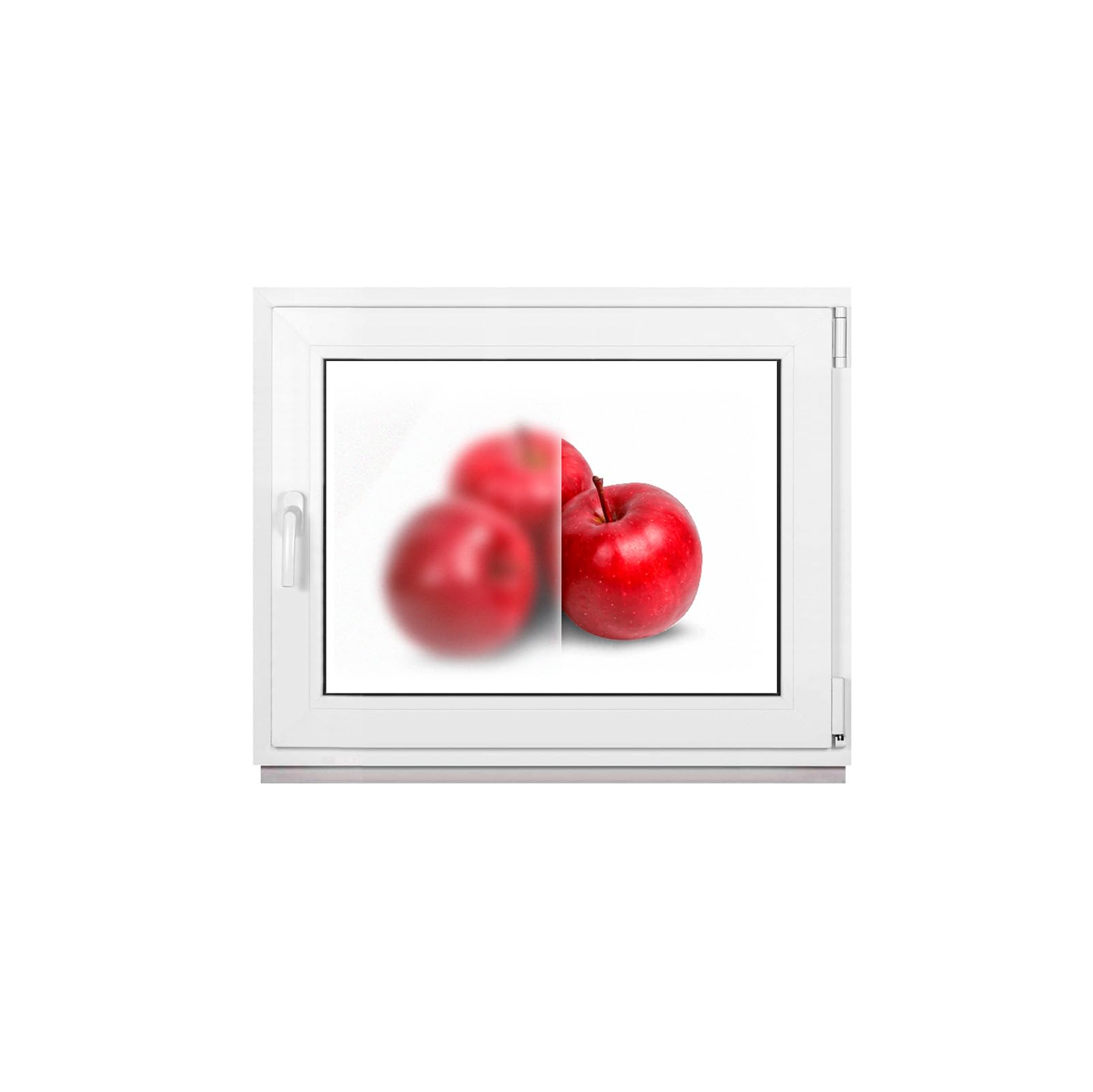 Framex Finestra da bagno Bianca Doppio Vetro Satinato 120 x 95 cm DIN Destra, Finestra seminterrato PVC Satinato 1200 x 950 mm 32 mm Oscillobattente (Maniglia Sinistra)