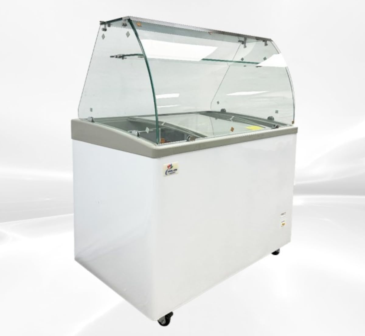 cooler depot Gelato Freezer Display Case Dipping Cabinet Pan Ice cream showcase Curved Clear Glass 40"