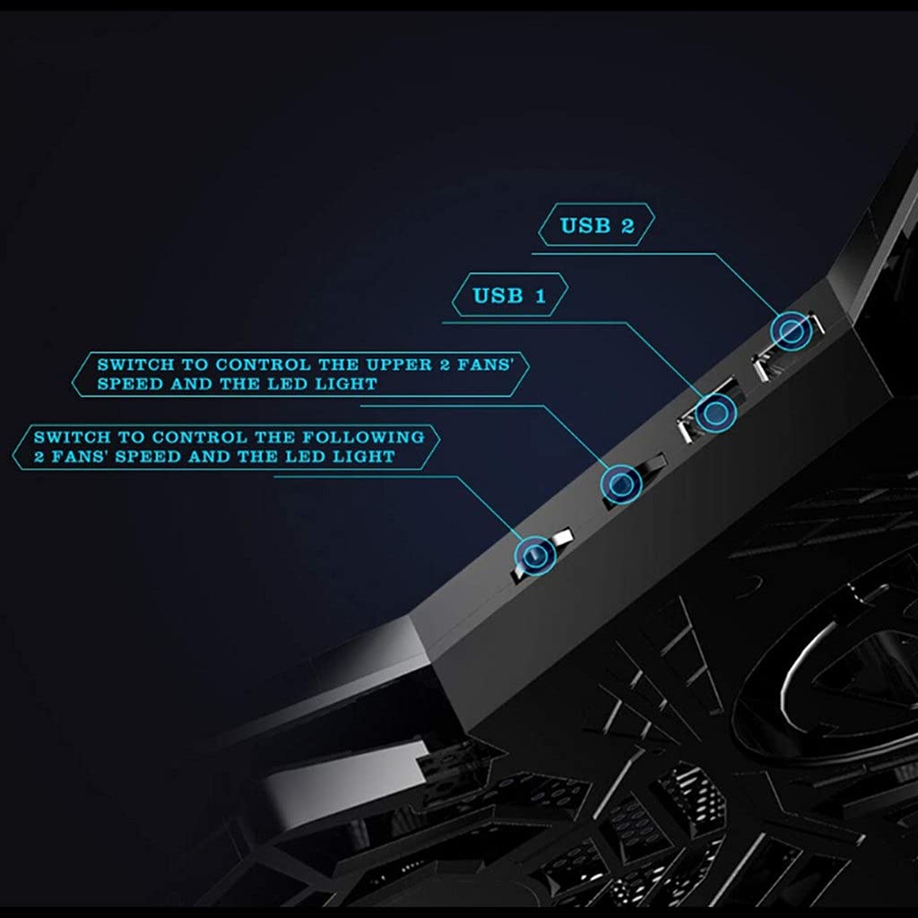 Supporto per computer portatile, con quattro ventole e 2 porte per 14-17"