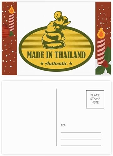 Thai Customs Culture Made in Thailand Christmas Candle Postcard Thanks Card Mailing 20pcs