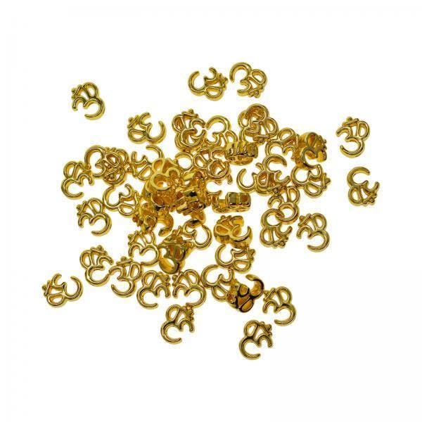 SNAPPSY 2x50Pcs Yoga OM Spacer Beads DIY Gold Charms for Sweaters Chains Hats Keyrings-picture-28