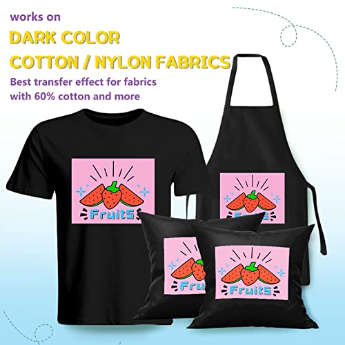 Image of HTVRONT Heat Transfer Paper for Dark T Shirts -30 Pack 8.5x11 inch Iron on Transfer Paper for Inkjet Printer, Easy to Use Printable Heat Transfer Vinyl, Vibrant Color, Durable & Soft