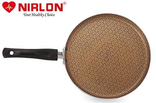 Image of Nirlon Majesty Non Induction Base Non Stick Aluminium 2 Piece Pots and Pan Set [Flat Dosa Tawa 26cm + Deep Kadhai 22cm - 1.8 Liter]
