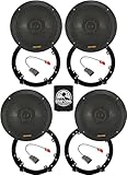 KICKER Speakers 6.5 inch for Acura MDX 2014-2020 Upgrade Kit - 4 Pack of KS Series with Adapters and Harness, Coaxial 6 1/2 Car Audio Front and Rear Door Speaker KSC650, 51KSC6504