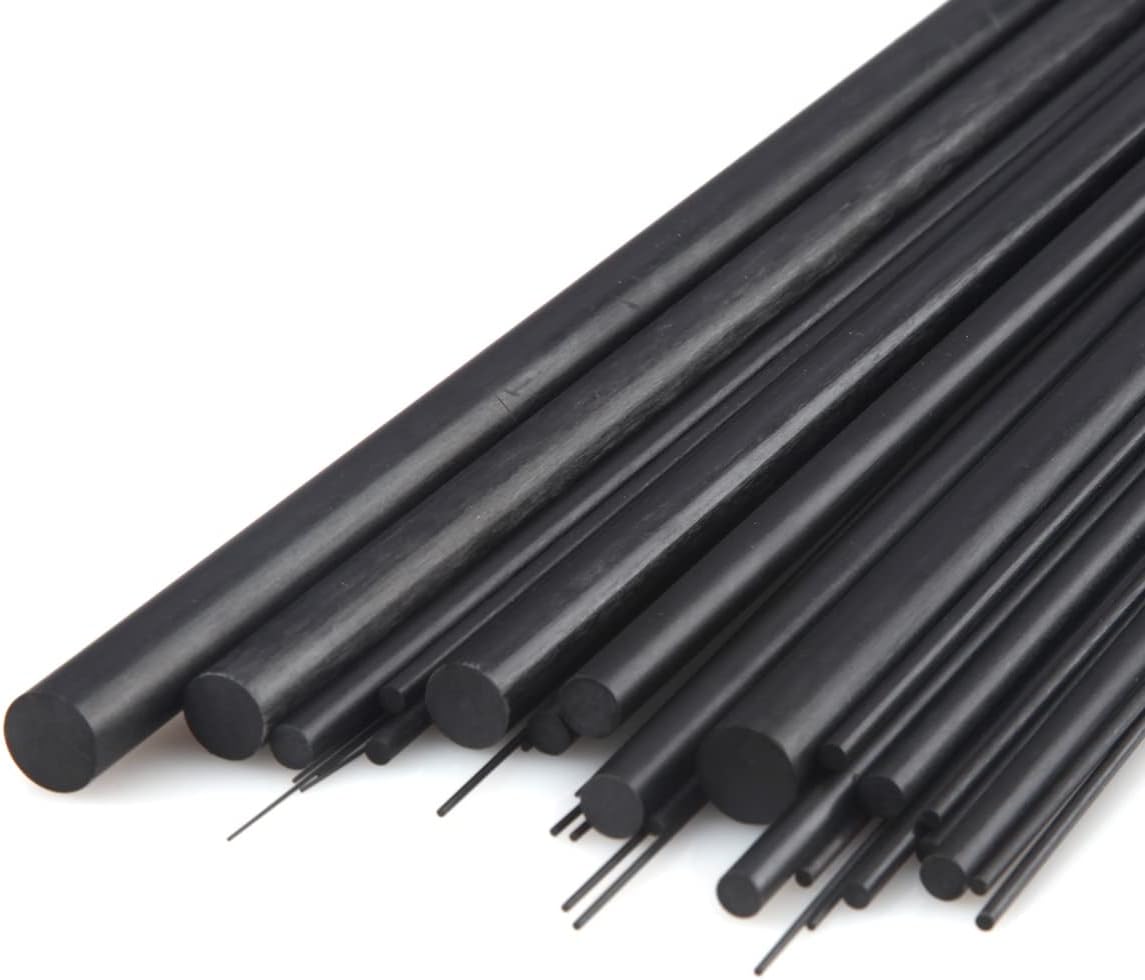 Amazon カーボンファイバーロッド 6、7、8、9.5、10、11、12直径 500mm長さ カーボンファイバRC飛行機用ロッド