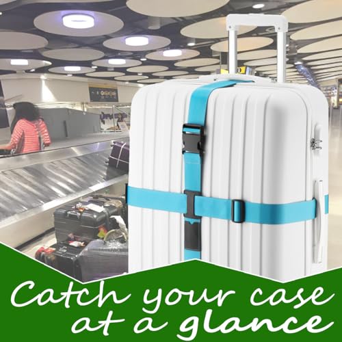 Image of Cross Luggage Straps for Suitcase Plus Luggage ID Slot Heavy Duty Adjustable