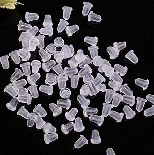 Earring Backs Rubber,Earring Backings Fishhook Earring Backs Replacements Earring Backs for Women Clear(300 Pieces)