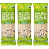 Lotus Foods Traditional Pad Thai Rice Noodles - Pad Thai Noodles, Asian Noodles, Gluten Free Noodles, Rice Noodles, Whole Grain, Non GMO, USDA Organic - 8 Oz (Pack of 3)