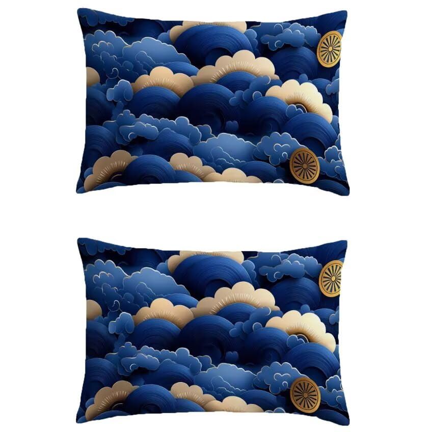 Salon de jardin extérieur sublimé par la housse de coussin bleue en lin