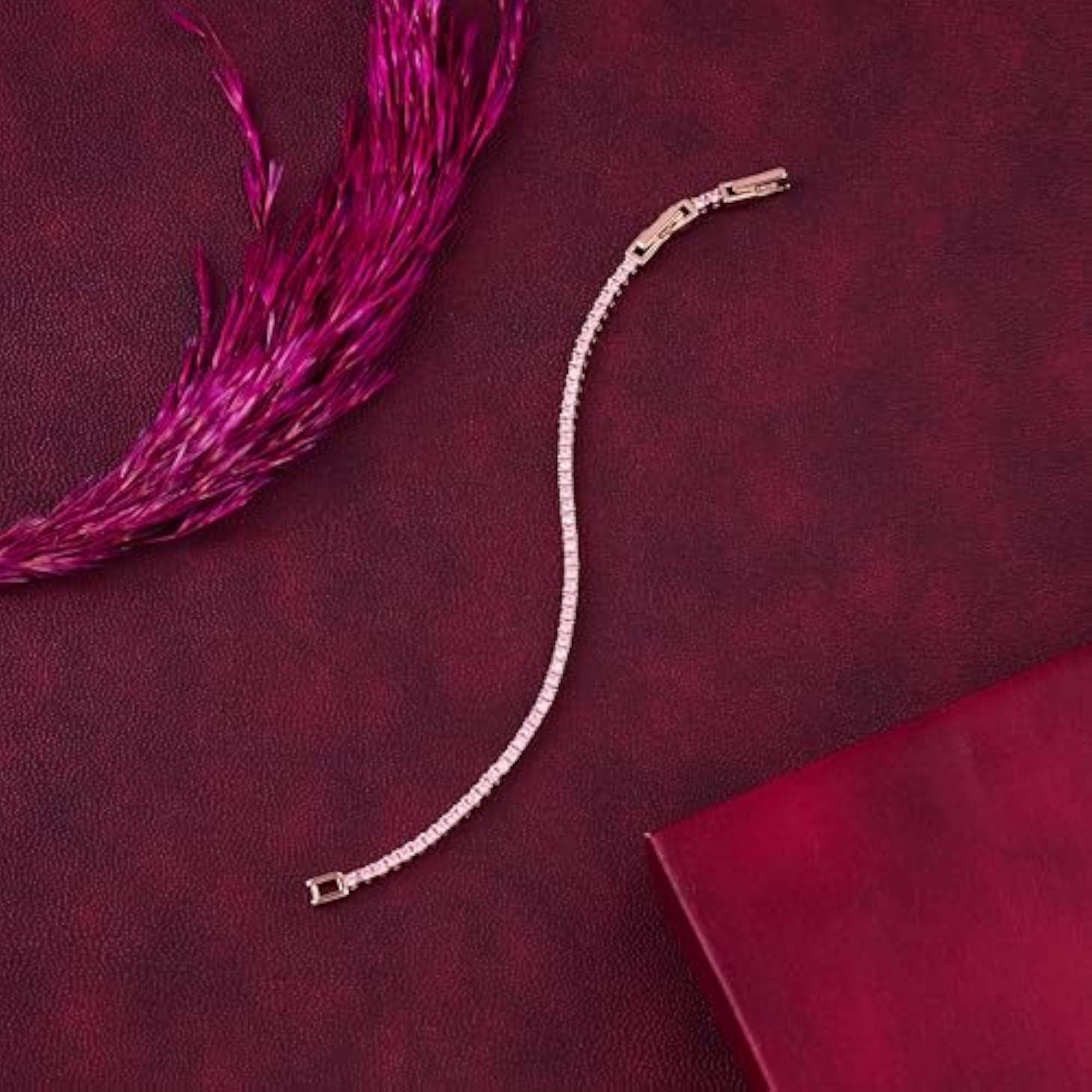 Women's 925 Sterling Rose Gold Tennis Bracelet