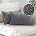 MIULEE Ozdobne poszewki na poduszki ze sztruksu, kwadratowe, na sofę, do sypialni, salonu, domu, 30 x 50 cm, szare