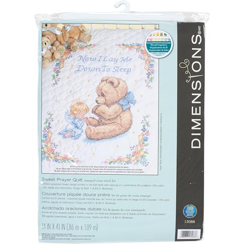 Kit Point De Croix Imprimé Dimensions Couverture Douce Prière Broderie Facile