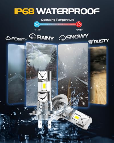 Image of H7 LED Light Bulbs 60000LM 6500K Cool White, IP68 Waterproof Drl for Fusion Elantra Soul Traverse Sorento Sonata and more