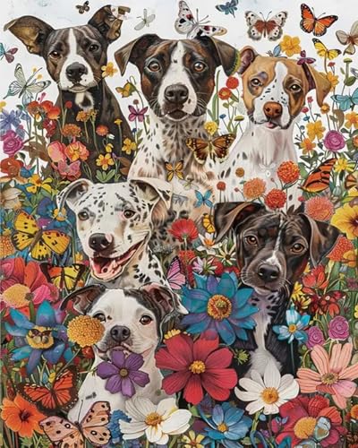 Kit broderie point de croix fleurs et animaux Weiniuniu 11CT 50x70cm