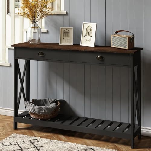 ChooChoo 47" Farmhouse Console Table with Drawer for Entryway, Narrow