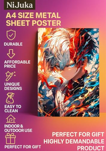 Image of NIJUKA Anime Printed A4 Size Metal sheet Poster For Home And Room Decoration | For Anime Art Fans Boys And Girls (Icehot)