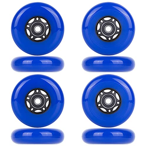 Aowish 80Mm Inline Skate Wheels 85A Indoor & Outdoor Blue Hockey Roller Blades Replacement Wheel W/Abec 9 Bearings And Aluminum Spacers (8-Pack) #TOP1
