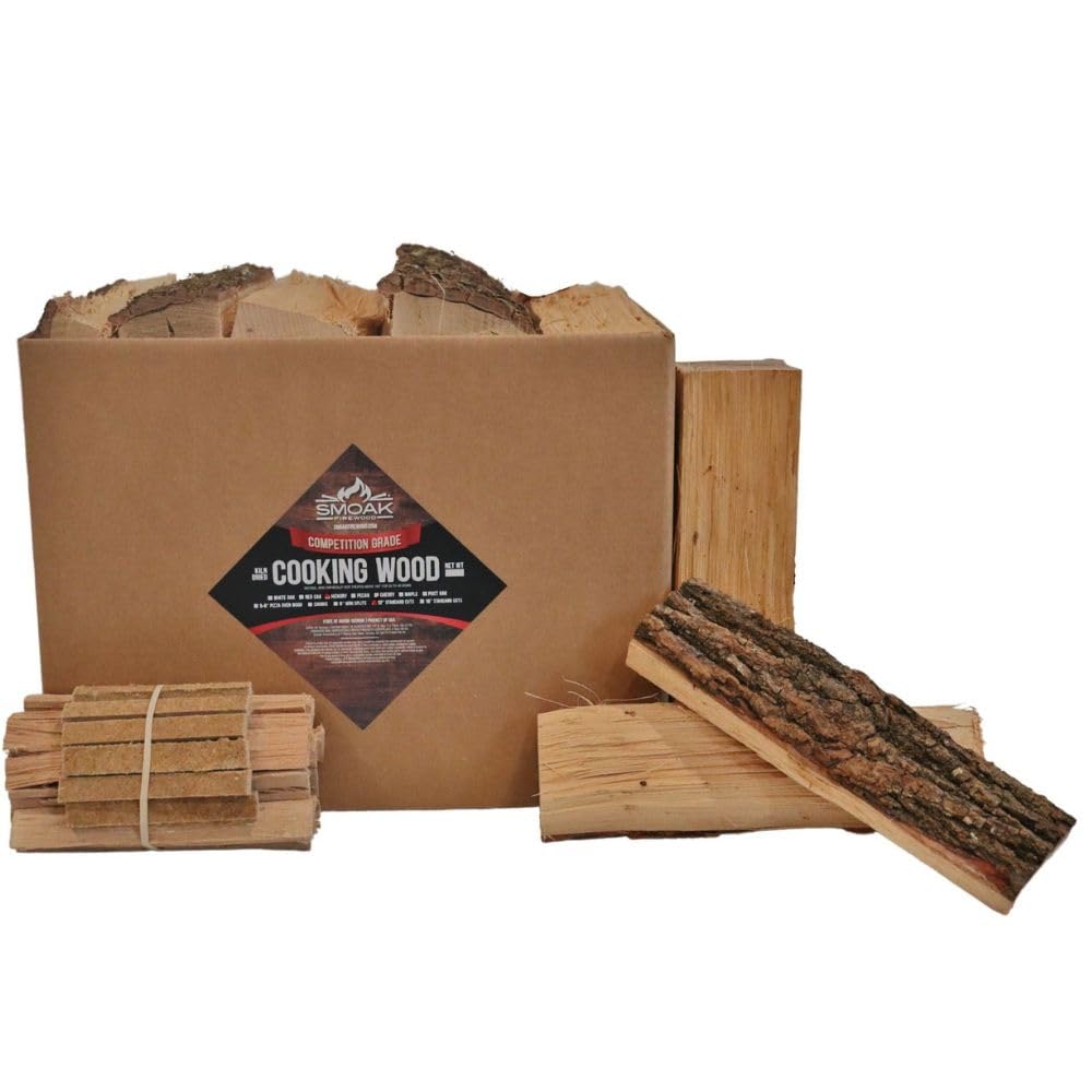 Smoak Firewood 12inch Length Premium Cooking Wood & Firewood Logs - Used for Grills, Smokers, Pizza ovens, firepits or fireplaces - USDA Certified Kiln Dried (White Oak - 12in pieces (45-50lbs))