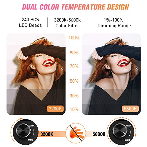 Image of Ring Light with Tripod Stand, Yesker 14 Inch LED Ringlight Kit with Phone Holder Adjustable Color Temperature Circle Lighting, Led Photo Beauty Ring Lights for Camera for Vlog, Makeup, Video Shooting