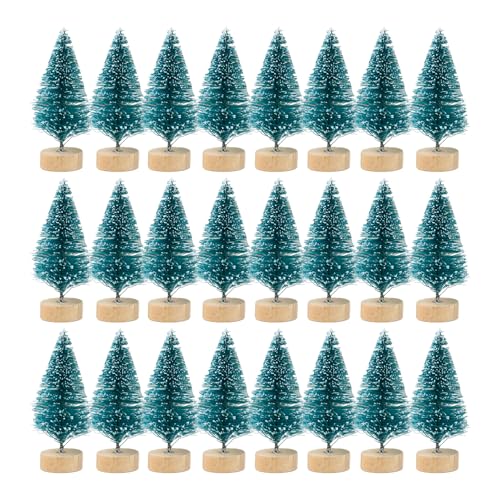 24 Stück Grün Mini Weihnachts Baum, Mini Künstlich Miniatur...