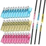 Amfuujoy 200PCS Heat Shrink Bullet Connectors Kit 22-10AWG, Waterproof Insulated Male & Female Wire Terminals Splice Crimp Connectors (12-10AWG,14-16AWG,18-22AWG), for Automotive Marine RV Home Wiring