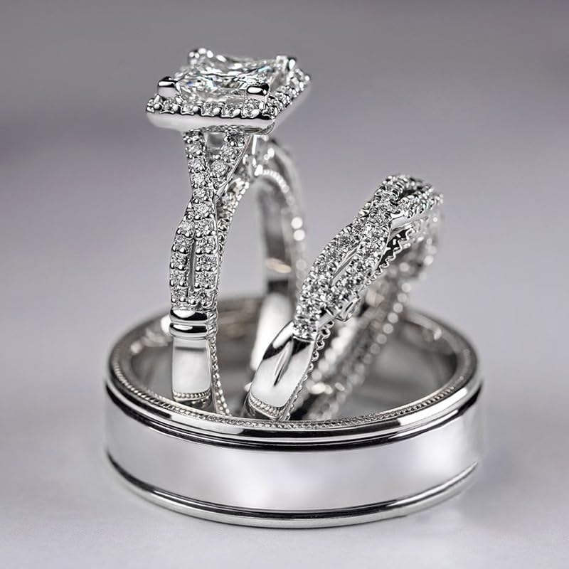 Luxury Princess Cut CZ Bridal Set