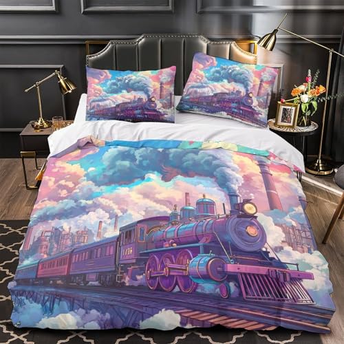 Housse de couette Tour Eiffel 3D King en microfibre douce avec taies d'oreiller - 4