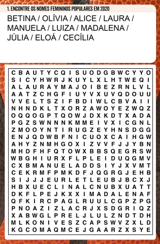 Livro Caça-Palavras 17: Nível Fácil/ Médio - tudo sobre nomes e sobrenomes e curiosidades do mundo esportivo