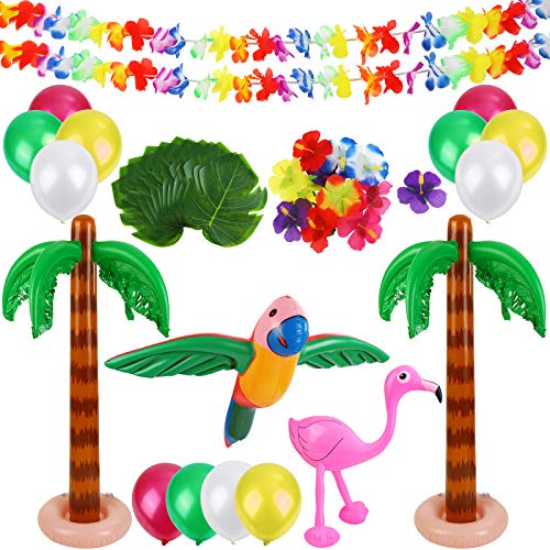 Ruisita Hawaiian Party Toys 20 Pack Inflatable Beach Balls 12 Pack Palm Leaves 12 Pack Hawaiian Flowers 2 Pack Inflatable Palm Trees 2 Pack Luau Garlands Banners Inflatable Parrot Flamingo for Outdoor Ruisita Hawaiian Party Toys 20 Pack Inflatable Beach Balls 12 Pack Palm Leaves 12 Pack Hawaiian Flowers 2 Pack Inflatable Palm Trees 2 Pack Luau Garlands Banners Inflatable Parrot Flamingo for Outdoor