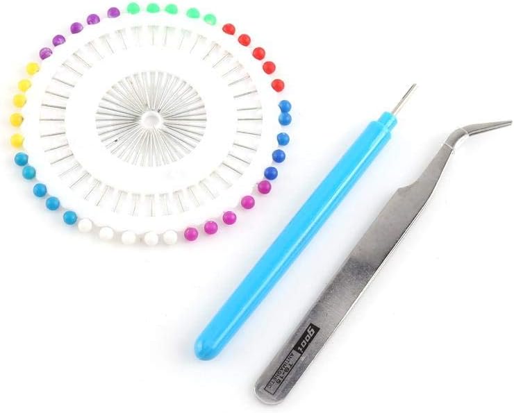 Naroote Tweezer Pins Slotted Kit Artwork Quilling Tool for Paper Flowers Quilling Supplies Paper Quilling Kit, 4pcs Paper Set Quilling Tools Template Mould Board Tweezer Pins Slotted