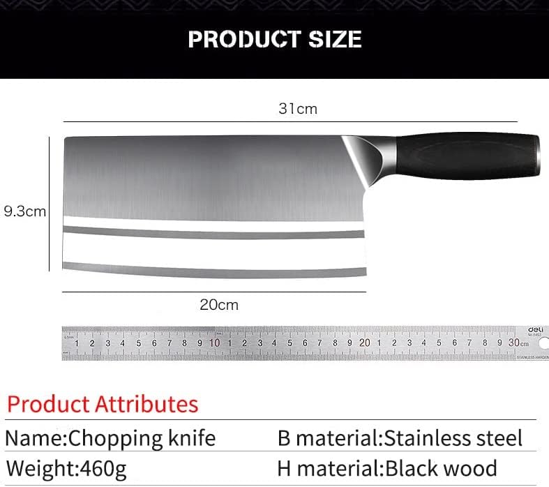 MAYiT Meat Cleaver Knife, Professional Kitchen Knife 9Cr18 Stainless Steel Kitchen Knife Chopper Slicer for Hotel House Cooking Cleaver Tool