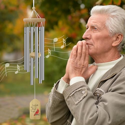 Image of ASTARIN Personalized Wind Chimes Outdoor, Large Customized WindChimes for Outside Tuned Relaxing Soothing Low Bass,Memorial Wind Chimes Sympathy for The Loss of a Loved One
