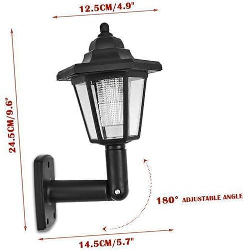 Miniatura 5 de DOITOOL Aplique de pared solar de jardín al aire libre, aplique de pared solar negro para porche, luces de pared de jardín al aire libre, luces de