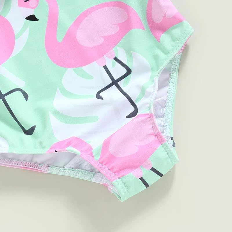 Image of Baby Bucket Girls Ruffled Neck One Piece Swimsuit