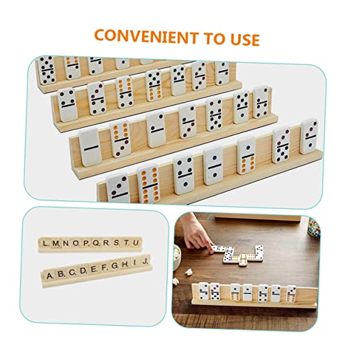 Bandeja de Domino de Madera 7.48 pulg Multiuso con Porta Cartas miniatura 2