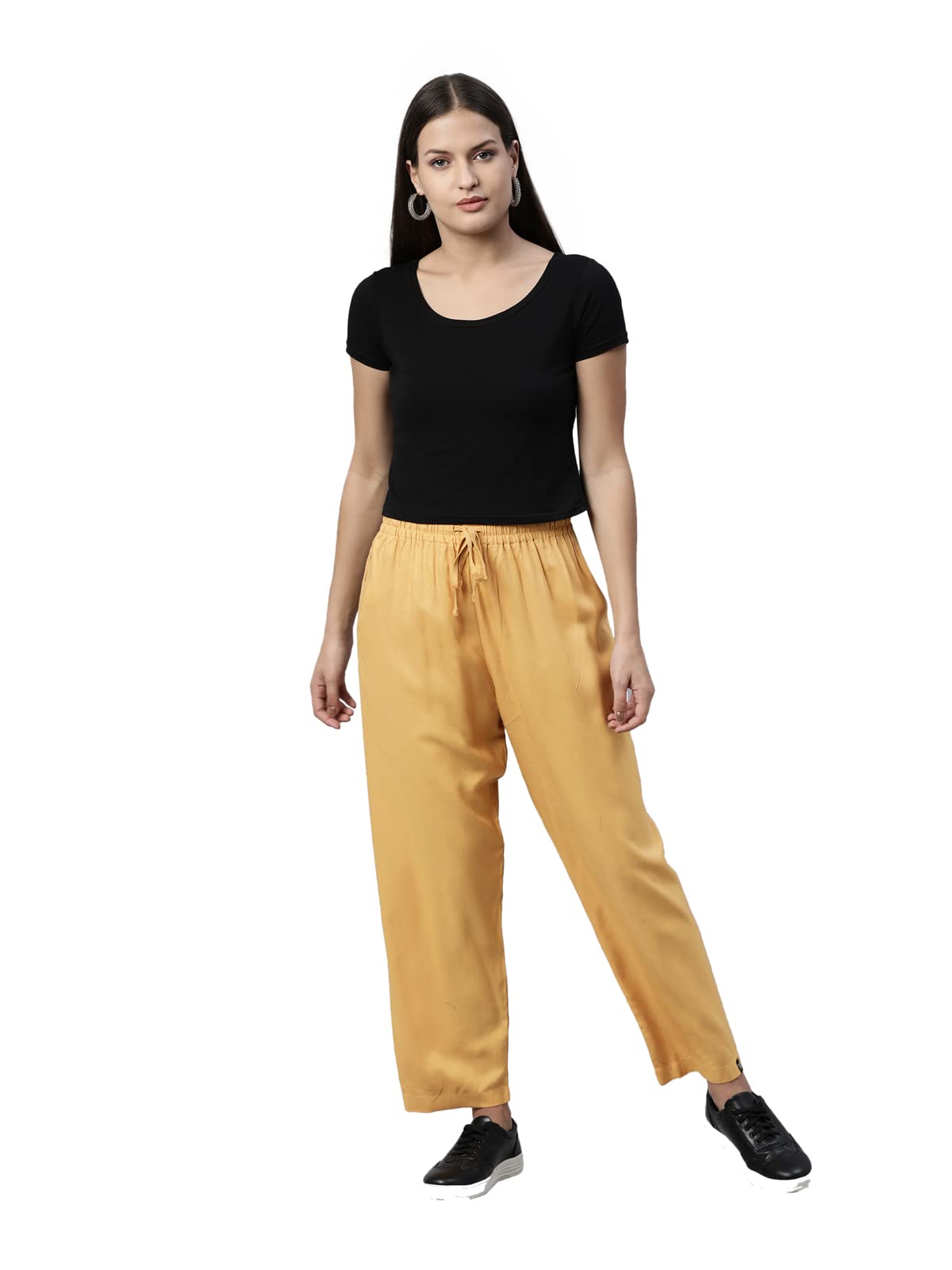 TWIN BIRDS Women Regular Fit High Rise Caramel Custard Beige Coloured Viscose Fabric Casual Kurti Pant with Functional Pocket - (3XL) - Image 5 thumbnail