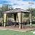 Outsunny 10' x 12' Hardtop Gazebo Canopy with Polycarbonate Roof, Aluminum Frame, Permanent Pavilion Outdoor Gazebo with Netting, for Patio, Garden, Backyard, Deck, Lawn, Black, Beige