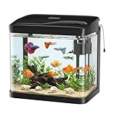 PUTINEI Acquario in Vetro Acquario Completo Acquarios Per Pesci Rossi,con Illuminazione a ...