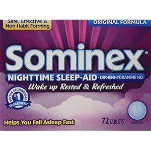 Sominex Night-Time Sleep Aid Tablets, Original Formula, 72 Count (Pack of 3)