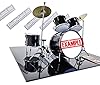 Mini Drum Kit PEARL Black Set Tribute Miniature Rock 25cm Model Scale 1:4 Collectible Box Battery Set Collectible Model #1