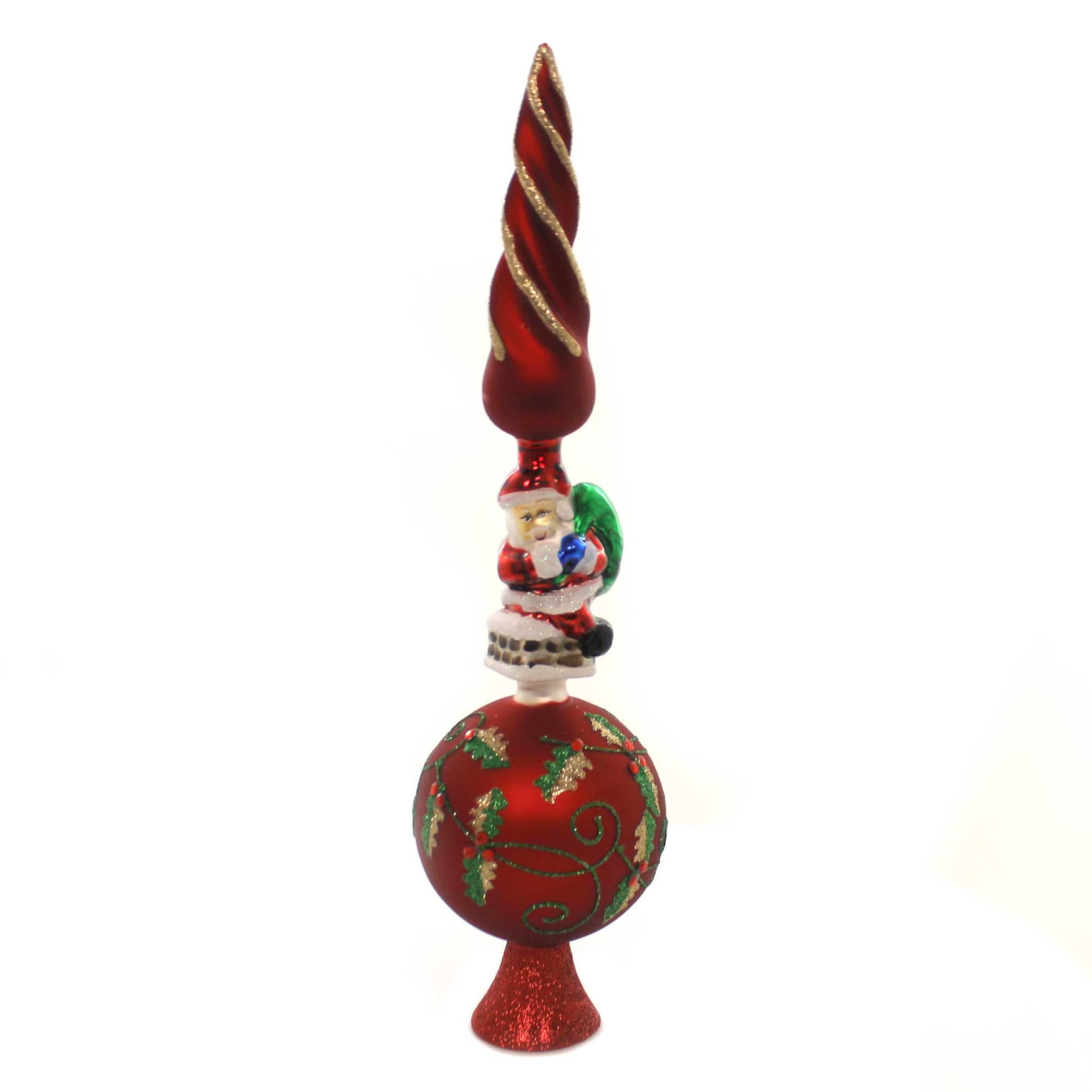 Kurt S. Adler Glass Santa Claus Design Treetop