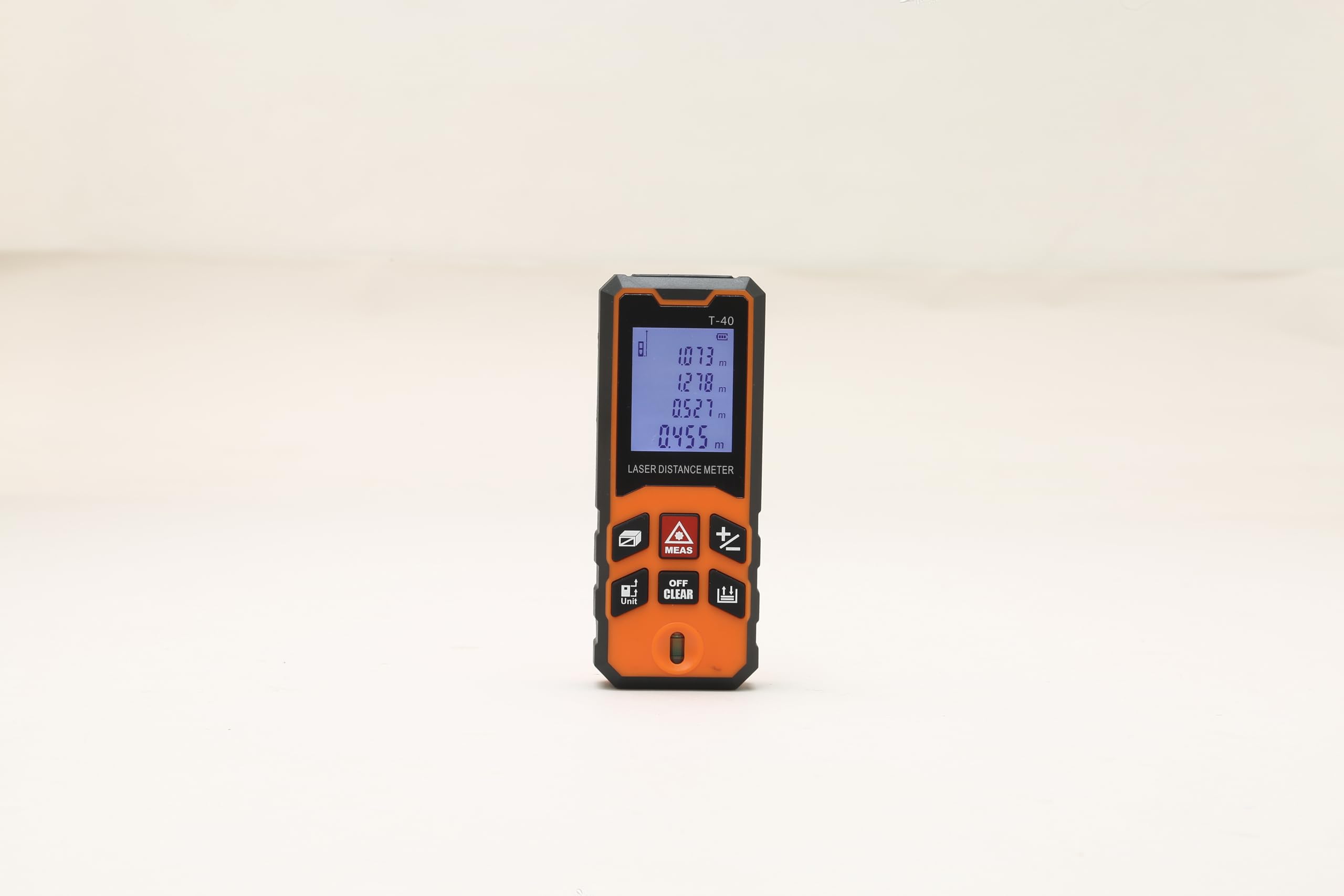 TOMAHAWK® TLM-O-40 Laser Distance Meter Measurer 131Ft/40M with Area, Volume and Pythagoras Measurement - Water and Dust Resistant Laser Measuring Device with Backlit LCD, Battery Included