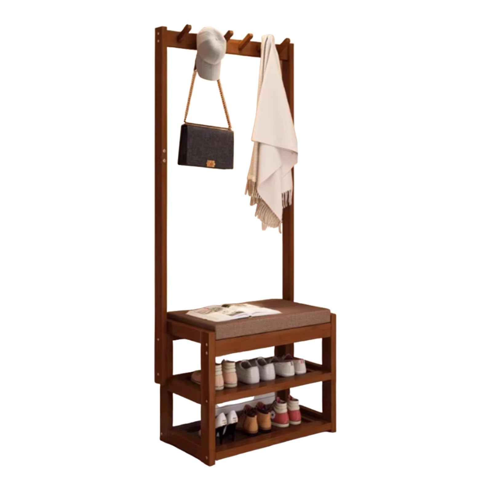 Porte-Manteau avec Banc à Chaussures Intégré de 50 à 100 cm de Large pour Vestiaire