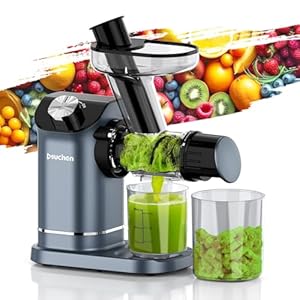 Slow Juicer Entsafter Gemüse und Obst Testsieger 150W Leiser Motor, Rückwärtszerkleinerung, Einfache Reinigung, Edelstahl Design in Schwarz & Silber, inkl. Rezeptbuch