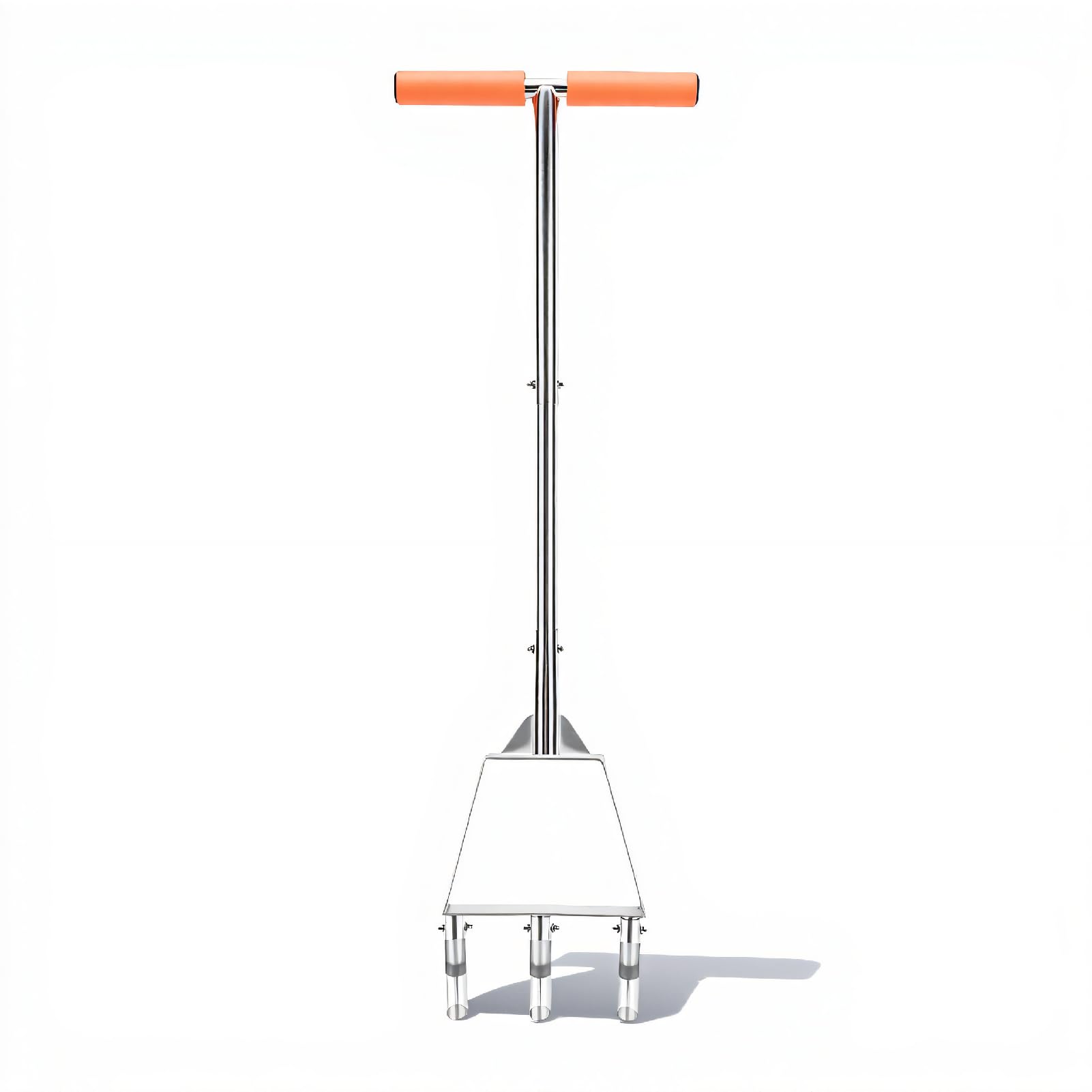 Aérateur de Sol Manuel pour Pelouse, Outil D'aération du Gazon à 3 Dents Creuses en Acier Inoxydable, avec Poignée Ergonomique