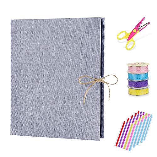 Álbum de fotos,DIAOPROTECT Lino Páginas Negras Autoadhesivas Libro de Recuerdos con 30 hojas/60 lados para niños Adultos Viaje Familiar Aniversario de Cumpleaños Regalo