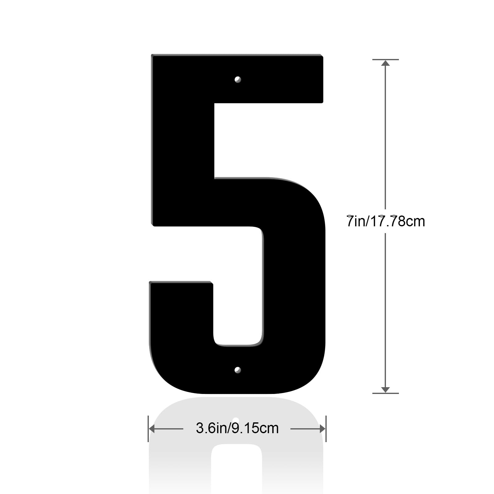 Aluminiowe numery domów 18 cm, czarne metalowe numery adresowe, metalowy numer adresu domu na zewnątrz, nowoczesny apartament ulica numer skrzynki pocztowej (5)