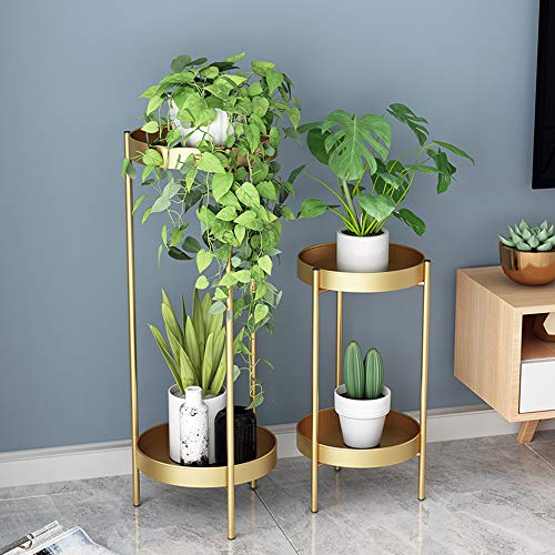 Metal Tall Plant Stand Indoor/Outdoor,Potted Plant Stand Plant Rack Planter Stand,Iron Flower Pot Holder Small Plant Holders,Flower Pot Stand Flower Pot Supporting,For Home,Garden,Patio(Gold,36In) #TOP1