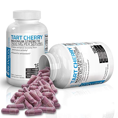 Bronson Tart Cherry Maximum Strength 7600 Mg, 180 Vegetarian Capsules (90 Servings) #TOP4